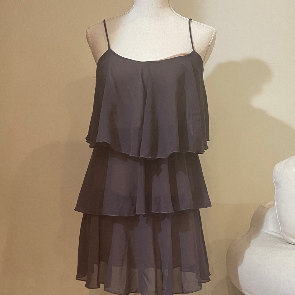 See You Monday Layered Chiffon Dress – Dusty Plum / Muted Lavender